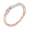 0.12 CT. T.W. Diamond Ribbon Wrapped Contour Wedding Band in 14K Rose Gold