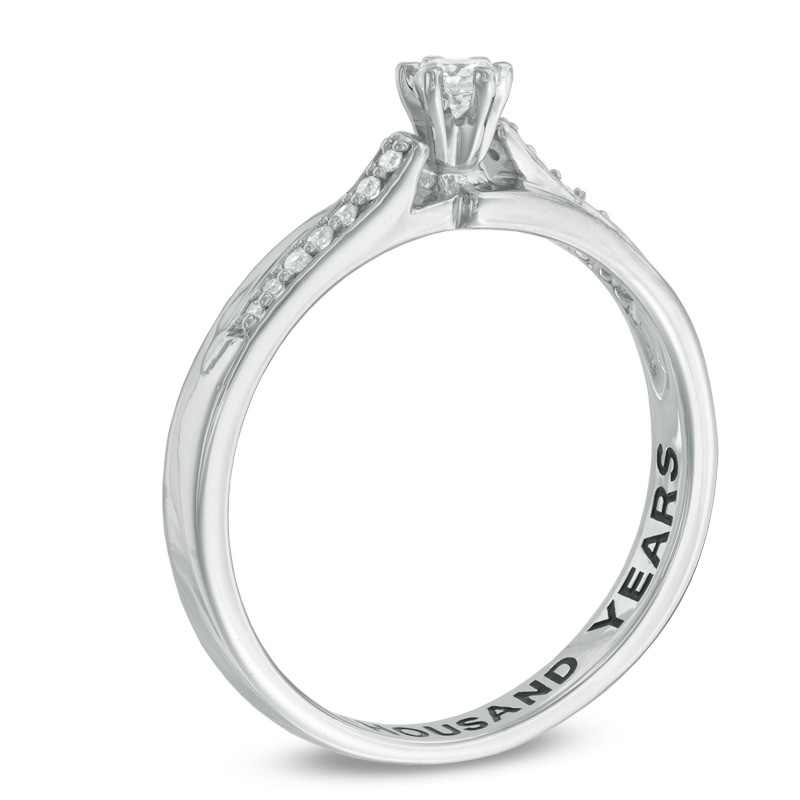 1/6 CT. T.W. Diamond Promise Ring in 10K White Gold (20 Characters)