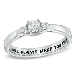 1/4 CT. T.W. Diamond Promise Ring in 10K White Gold (28 Characters)