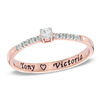 Thumbnail Image 0 of 0.10 CT. T.W. Diamond Promise Ring in 10K Rose Gold (18 Characters)