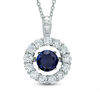 Unstoppable Love™ 6.0mm Lab-Created Blue and White Sapphire Pendant in Sterling Silver