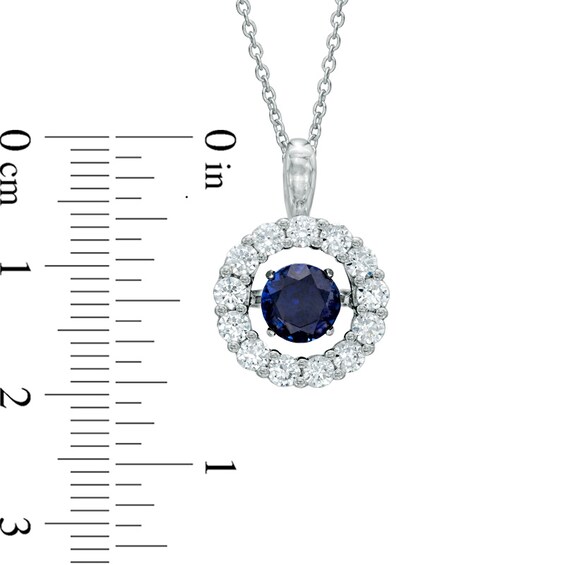 Unstoppable Love™ 6.0mm Lab-Created Blue and White Sapphire Pendant in Sterling Silver