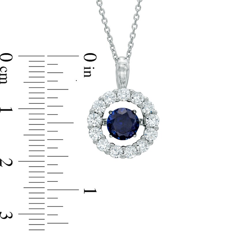 Main Image 2 of Unstoppable Love™ 6.0mm Lab-Created Blue and White Sapphire Pendant in Sterling Silver