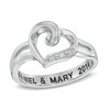 Thumbnail Image 1 of Diamond Accent Heart Promise Ring in Sterling Silver (1 Line)