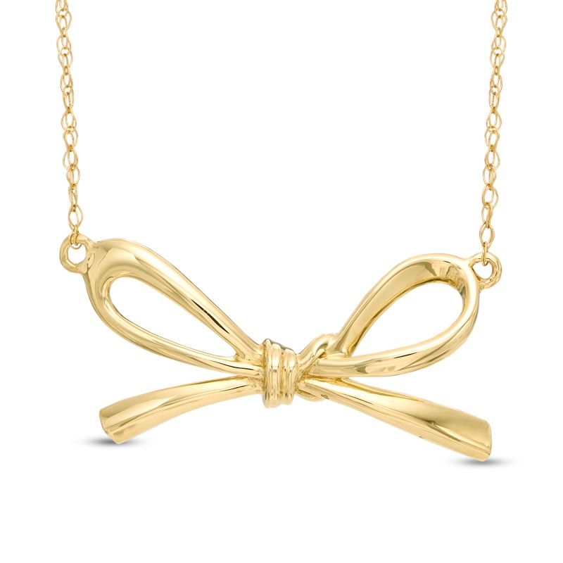 Bow Necklace in 10K Gold|Peoples Jewellers