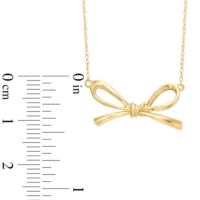 Main Image 2 of Bow Necklace in 10K Gold