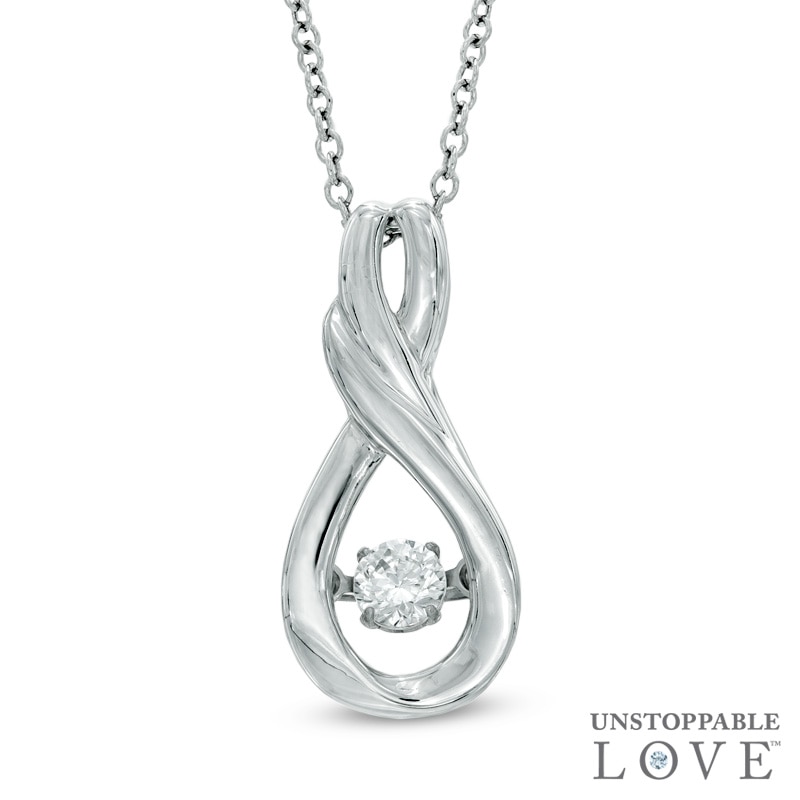 Unstoppable Love™ 0.14 CT. Certified Canadian Diamond Infinity Teardrop Pendant in 10K Gold (I/I2)|Peoples Jewellers