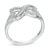 Thumbnail Image 1 of 0.16 CT. T.W. Diamond Sideways Heart Infinity Ring in Sterling Silver