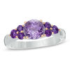 Thumbnail Image 0 of 7.0mm Amethyst Ring in Sterling Silver with 18K Rose Gold Plate