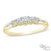 Thumbnail Image 0 of 0.33 CT. T.W. Diamond Past Present Future Tri-Sides Ring in 14K Gold