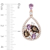 Multi-Gemstone Drop Earrings in Sterling Silver with 14K Rose Gold Plate