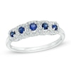 Thumbnail Image 1 of Blue Sapphire and  0.15 CT. T.W. Diamond Ring in 10K White Gold