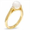 Thumbnail Image 1 of Blue Lagoon® by Mikimoto Cultured Akoya Pearl Ring in 14K Gold with Diamond Accents