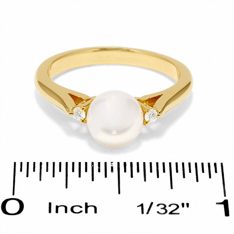 Main Image 3 of Blue Lagoon® by Mikimoto Akoya Cultured Pearl Ring in 14K Gold with Diamond Accents