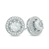 Thumbnail Image 1 of Multi-Gemstone and Lab-Created  White Sapphire Frame Stud Earrings Set in Sterling Silver