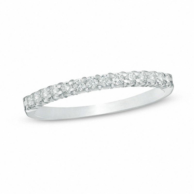 Main Image 1 of 0.25 CT. T.W. Certified Colourless Diamond Band in 18K White Gold (E/I1)
