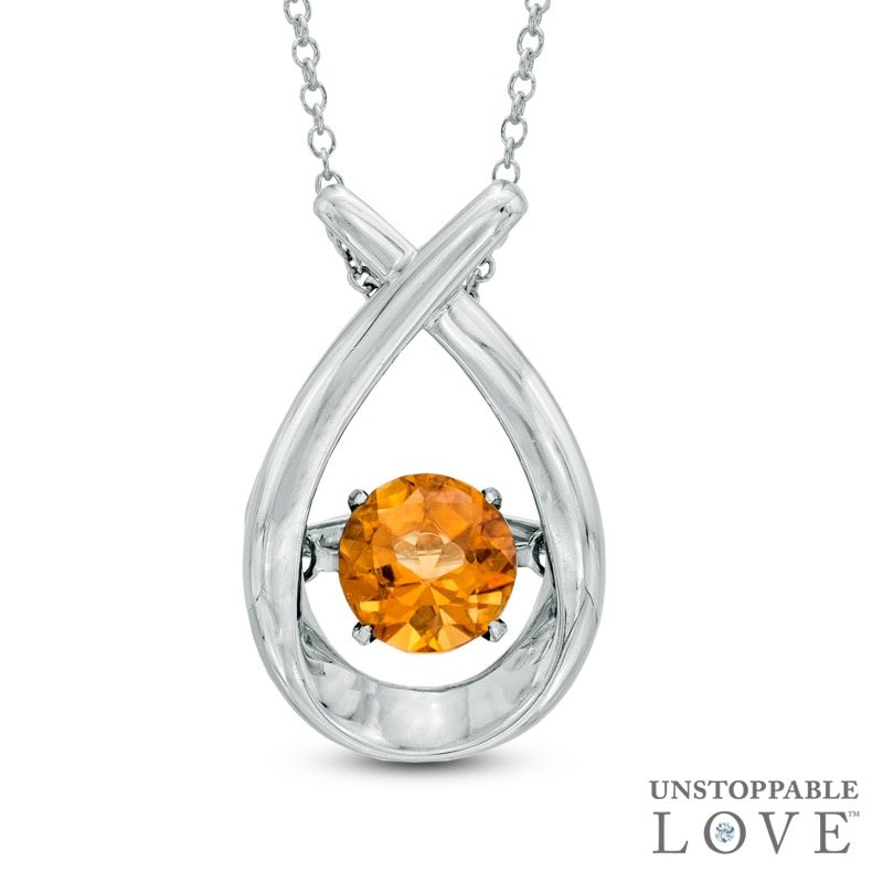 Unstoppable Love™ 6.0mm Citrine Pendant in Sterling Silver