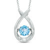 Thumbnail Image 1 of Unstoppable Love™ 6.0mm Swiss Blue Topaz Pendant in Sterling Silver