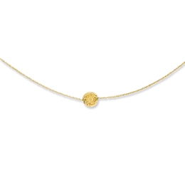 Single Bead Necklace in 14K Gold