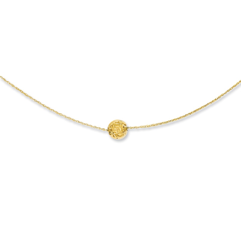 Main Image 1 of Single Bead Necklace in 14K Gold