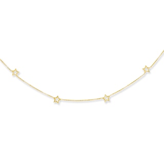 Star Station Necklace in 14K Gold