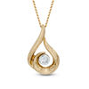 Thumbnail Image 0 of 0.12 CT. Certified Canadian Diamond Solitaire Curlique Teardrop Pendant in 14K Gold (I/I2) - 17"