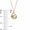 Thumbnail Image 1 of 0.12 CT. Certified Canadian Diamond Solitaire Curlique Teardrop Pendant in 14K Gold (I/I2) - 17"