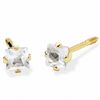 Thumbnail Image 0 of Child's 3.0mm Princess-Cut Lab-Created White Sapphire Earrings in 14K Gold
