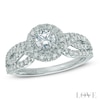 Vera Wang Love Collection 0.83 CT. T.W. Diamond Frame Twist Shank Ring in 14K White Gold