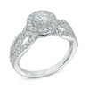 Vera Wang Love Collection 0.83 CT. T.W. Diamond Frame Twist Shank Ring in 14K White Gold