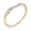 Thumbnail Image 1 of 0.12 CT. T.W. Diamond Ribbon Wrapped Contour Wedding Band in 14K Gold