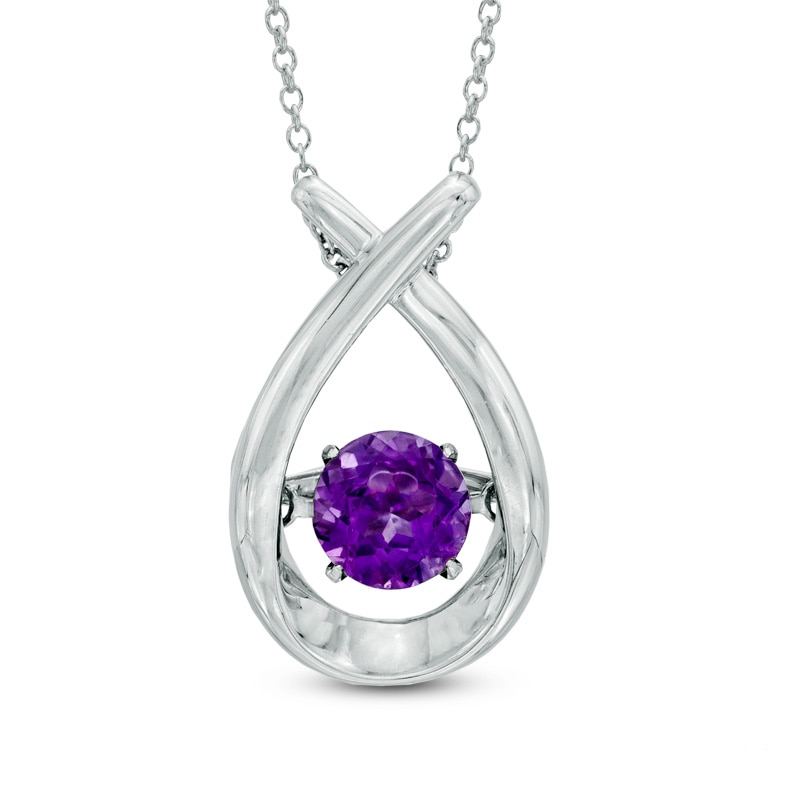 Main Image 1 of Unstoppable Love™ 6.0mm Amethyst Pendant in Sterling Silver