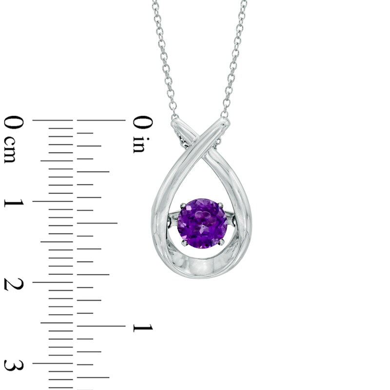 Main Image 2 of Unstoppable Love™ 6.0mm Amethyst Pendant in Sterling Silver