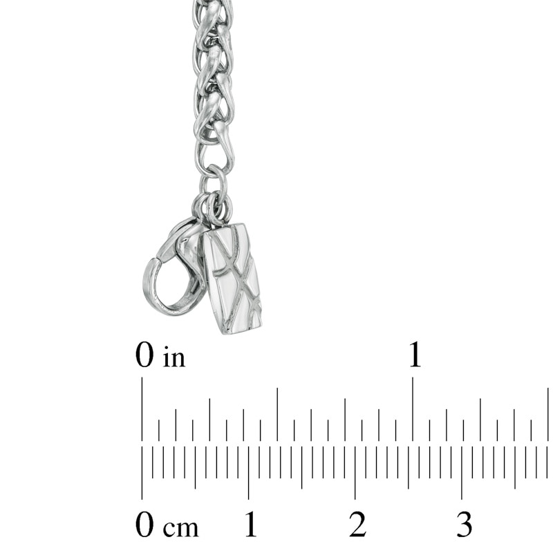Main Image 2 of Men's 0.13 CT. T.W. Diamond Stacked Cross Pendant in Two-Tone Stainless Steel - 24&quot;