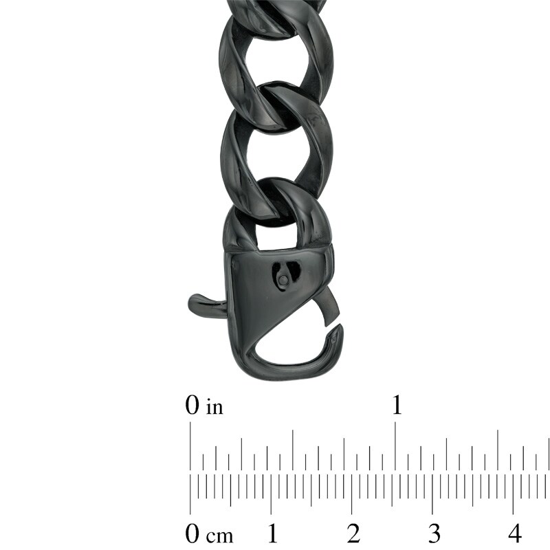 Men's Black Sapphire ID Bracelet in Black IP Stainless Steel - 8.5"