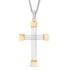Thumbnail Image 0 of Men's Cross Pendant in Two-Tone Stainless Steel - 24"