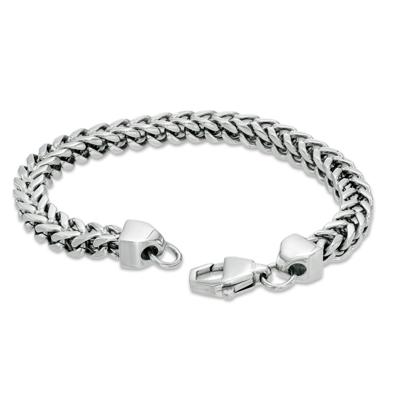 Main Image 2 of 7.0mm Wheat Chain Necklace and Bracelet Set in Stainless Steel - 24"