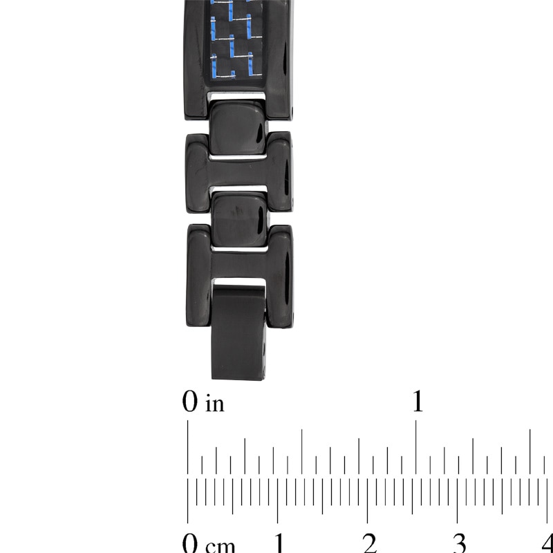 Main Image 2 of Men's 11.0mm Carbon fibre Link Bracelet in Black Titanium - 8.5"