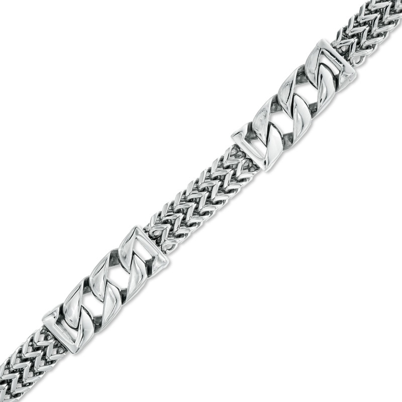 Men's 12.0mm Wheat Chain Link Bracelet in Stainless Steel - 8.5"|Peoples Jewellers