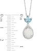 Thumbnail Image 1 of Pear-Shaped Lab-Created Opal and Blue Topaz with Lab-Created White Sapphire Pendant in Sterling Silver