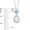 Pear-Shaped Lab-Created Opal and Blue Topaz with Lab-Created White Sapphire Pendant in Sterling Silver