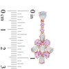 Thumbnail Image 2 of 7.0mm Cushion-Cut Lab-Created Pink Opal and White Sapphire Earrings in Sterling Silver with 14K Rose Gold Plate