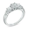 Thumbnail Image 2 of 0.95 CT. T.W. Diamond Past Present Future Tri-Sides Engagement Ring in 14K White Gold