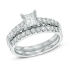 Thumbnail Image 0 of 1.30 CT. T.W. Certified Canadian Princess-Cut Diamond Bridal Set in 14K White Gold (I/I2)