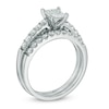 Thumbnail Image 1 of 1.30 CT. T.W. Certified Canadian Princess-Cut Diamond Bridal Set in 14K White Gold (I/I2)