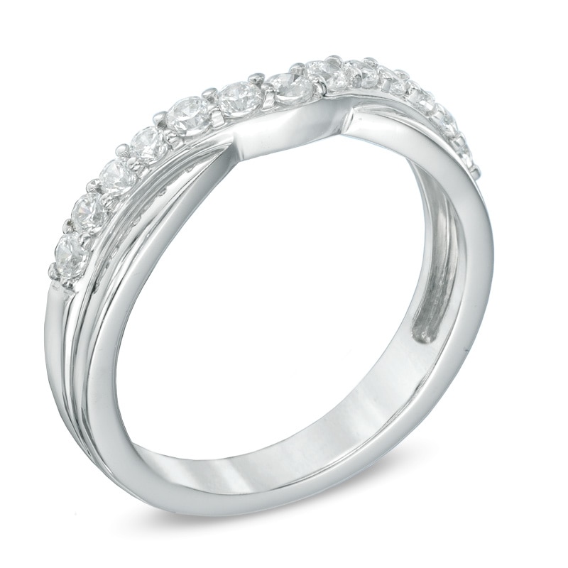 Celebration Canadian Lux® 0.40 CT. T.W. Diamond Contour Wedding Band in 18K White Gold (I/SI2)