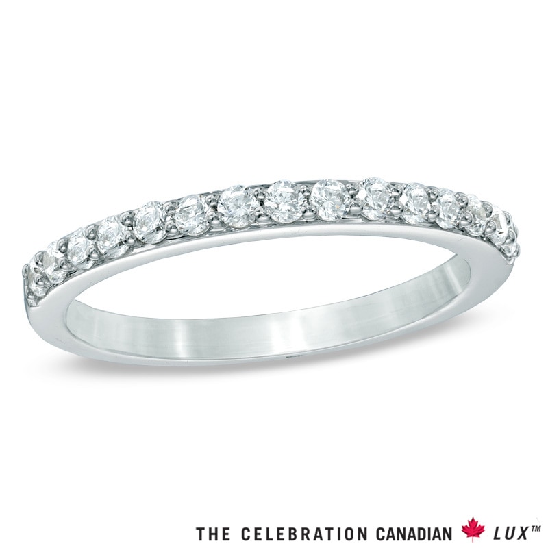 Celebration Canadian Lux® 0.40 CT. T.W. Diamond Wedding Band in 18K White Gold (I/SI2)