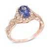Oval Tanzanite and 0.20 CT. T.W. Diamond Frame Ring in 10K Rose Gold