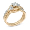 Thumbnail Image 2 of 0.63 CT. T.W. Diamond Tri-Sides Bridal Set in 10K Gold