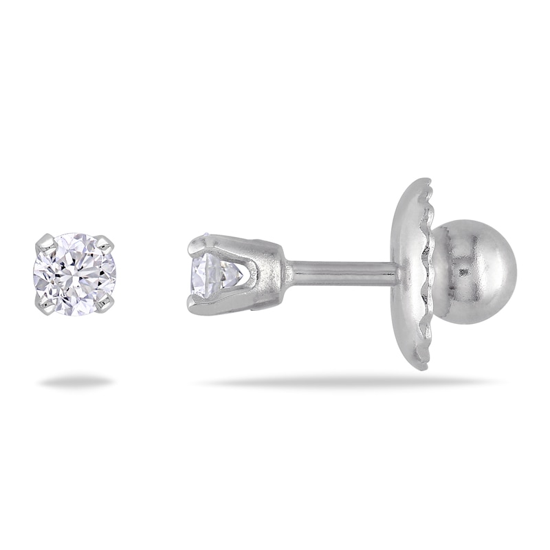 0.10 CT. T.W. Diamond Solitaire Stud Earrings in 14K White Gold